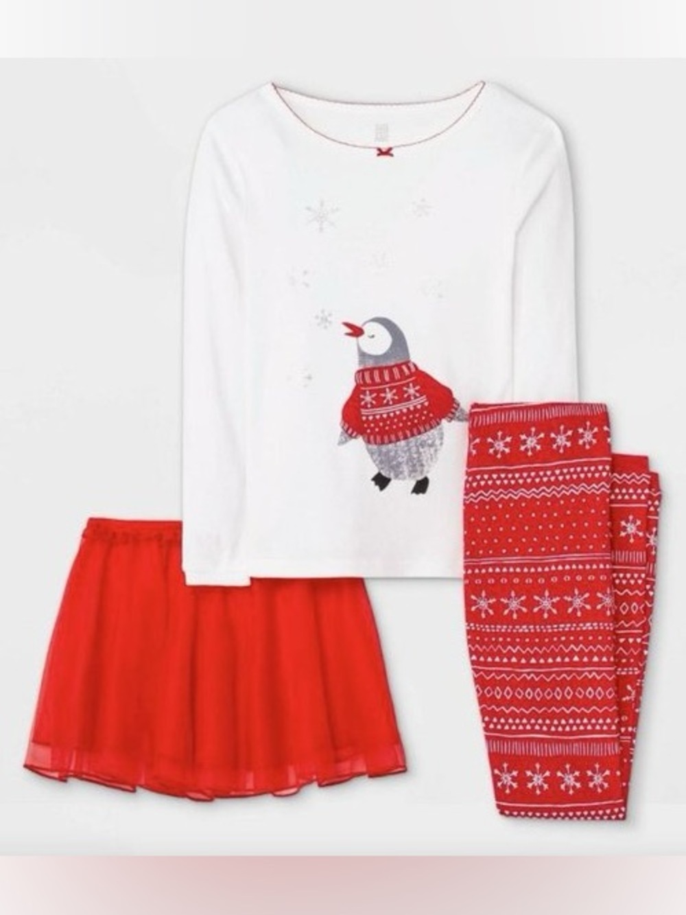 CARTER’S 3 PC PENGUIN TUTU SET - WHITE/RED VARIOUS SIZES (NEW WITH TAGS) A2